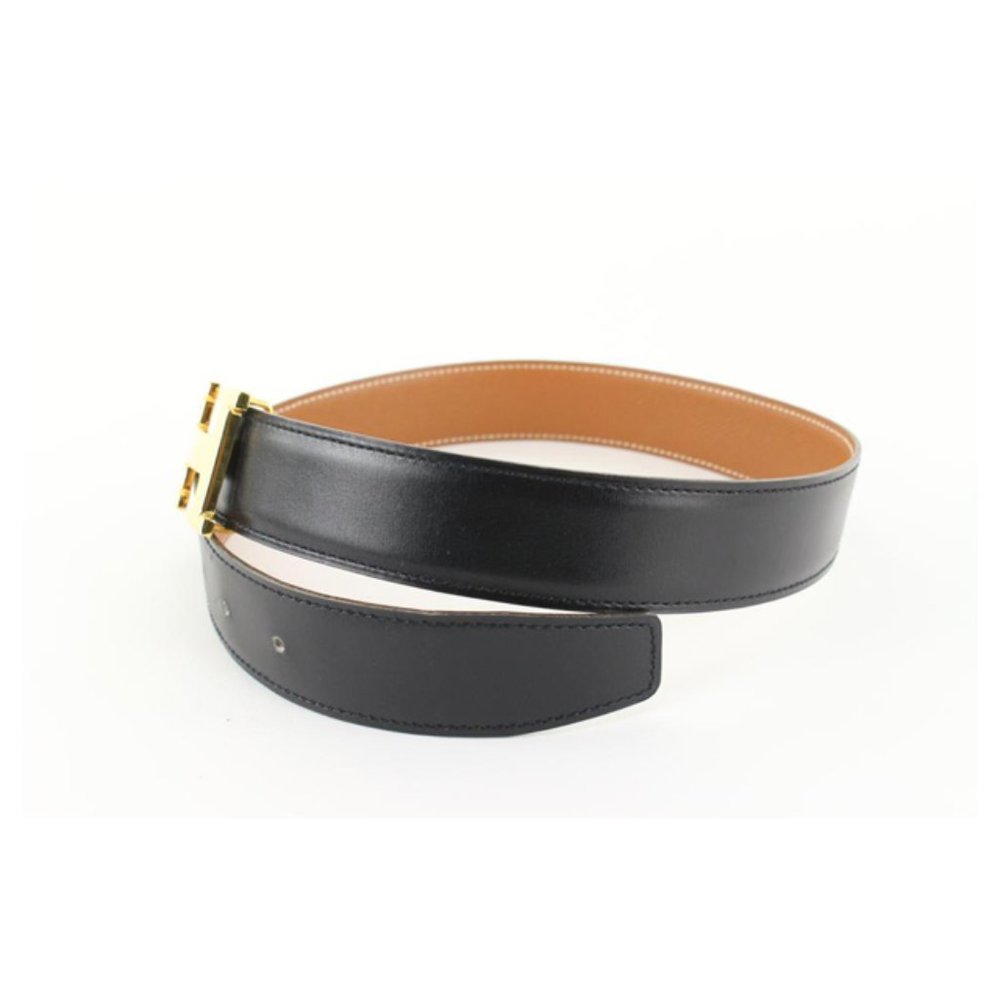 Hermès 32mm Black x Brown Reversible H Logo Belt Kit 93h719s - Picture 7 of 12